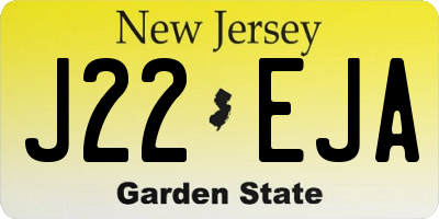 NJ license plate J22EJA