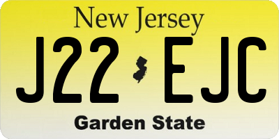 NJ license plate J22EJC