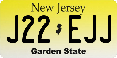 NJ license plate J22EJJ