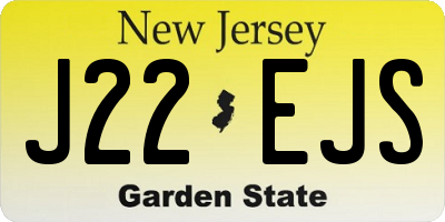 NJ license plate J22EJS