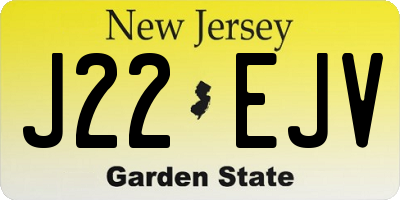 NJ license plate J22EJV