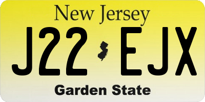 NJ license plate J22EJX