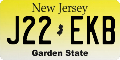 NJ license plate J22EKB