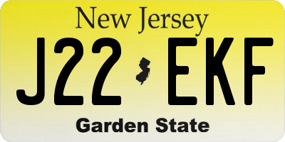 NJ license plate J22EKF