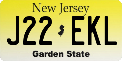 NJ license plate J22EKL