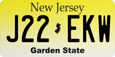 NJ license plate J22EKW