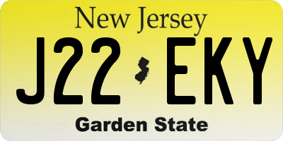 NJ license plate J22EKY