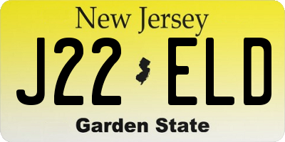 NJ license plate J22ELD