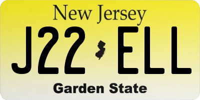 NJ license plate J22ELL