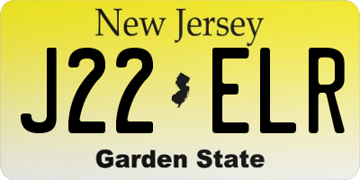 NJ license plate J22ELR