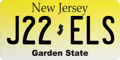 NJ license plate J22ELS