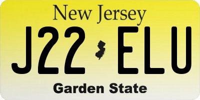 NJ license plate J22ELU