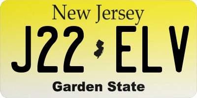 NJ license plate J22ELV