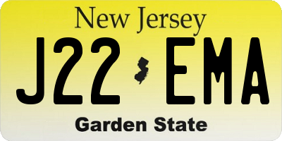 NJ license plate J22EMA
