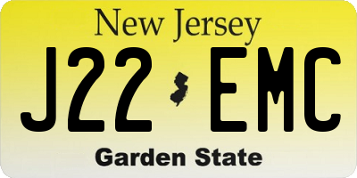 NJ license plate J22EMC