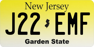 NJ license plate J22EMF