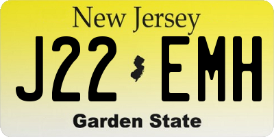 NJ license plate J22EMH
