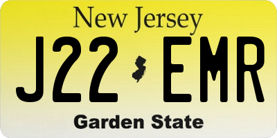 NJ license plate J22EMR