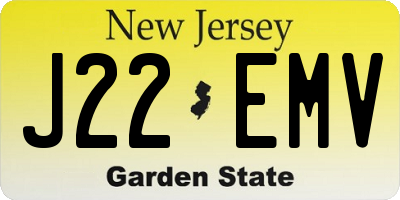NJ license plate J22EMV