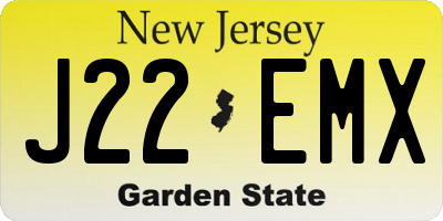 NJ license plate J22EMX
