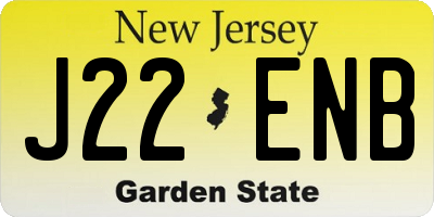 NJ license plate J22ENB