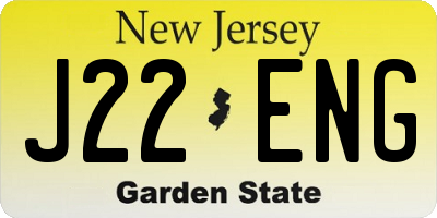 NJ license plate J22ENG