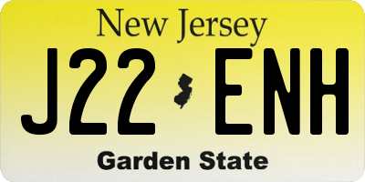 NJ license plate J22ENH