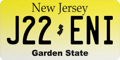 NJ license plate J22ENI