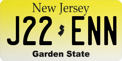 NJ license plate J22ENN