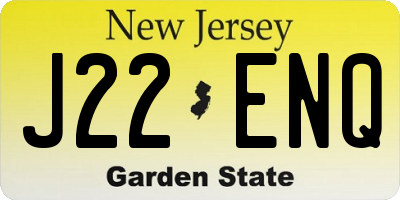 NJ license plate J22ENQ