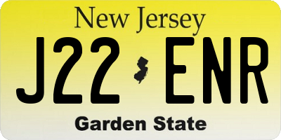 NJ license plate J22ENR
