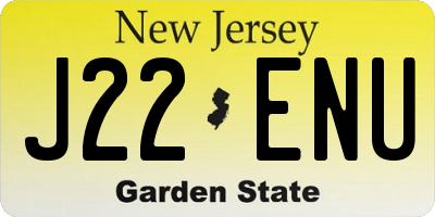 NJ license plate J22ENU