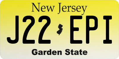 NJ license plate J22EPI