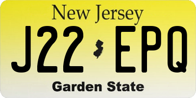 NJ license plate J22EPQ