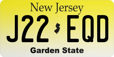NJ license plate J22EQD