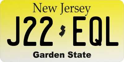 NJ license plate J22EQL