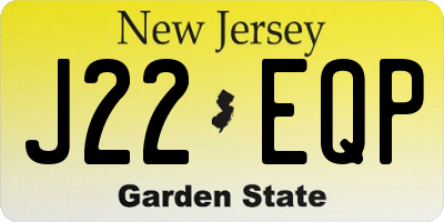 NJ license plate J22EQP