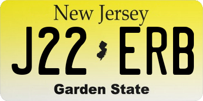 NJ license plate J22ERB