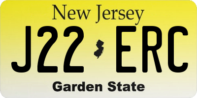NJ license plate J22ERC