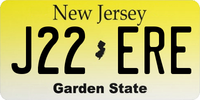 NJ license plate J22ERE