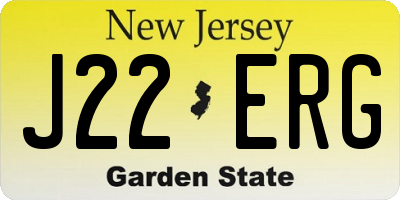 NJ license plate J22ERG