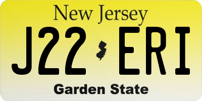 NJ license plate J22ERI