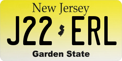 NJ license plate J22ERL