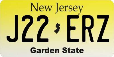 NJ license plate J22ERZ