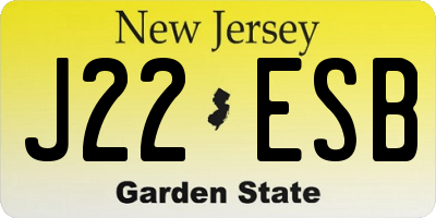 NJ license plate J22ESB