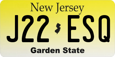 NJ license plate J22ESQ