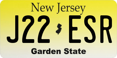 NJ license plate J22ESR