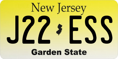 NJ license plate J22ESS
