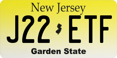 NJ license plate J22ETF