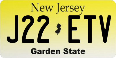 NJ license plate J22ETV